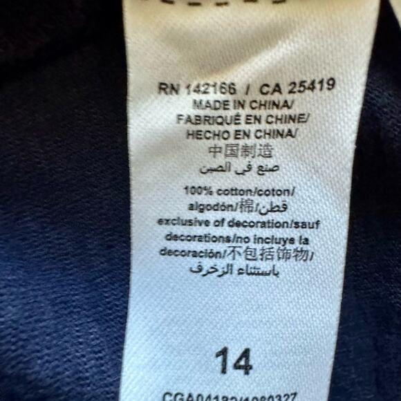 Habitual Kid Navy Blue Envelope Ruffle Short Sleeve Knit Cotton Top Teen 14 - Picture 5 of 6